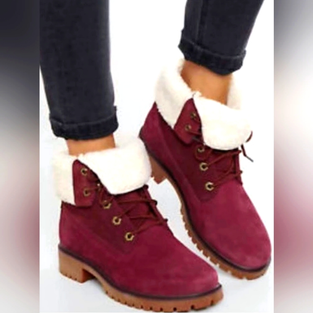 NWOT Timberland Jayne Women's Waterproof Teddy Fleece Fold Down Boot | Size: 9½